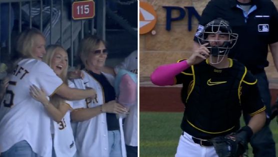 ¡Es una niña! Catcher de los Pirates ayuda a su compañero Braxton Ashcraft a revelar el sexo de su bebé en pleno partido de Grandes Ligas