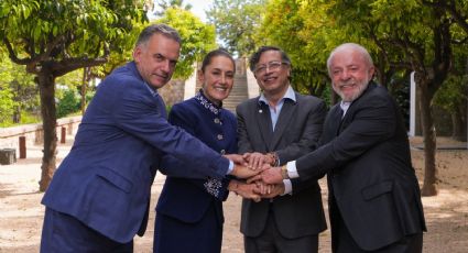 "¡Viva América Latina!": Sheinbaum comparte fotografía con Petro, Lula y Orsi en Barcelona