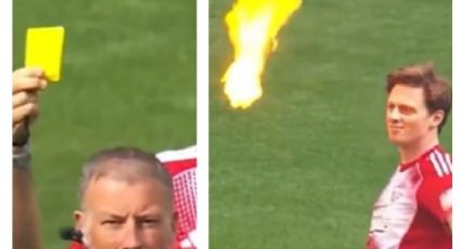 ¡Literalmente hizo magia en la cancha! Youtuber quema una tarjeta amarilla que le mostró el árbitro y se roba el show en Wembley