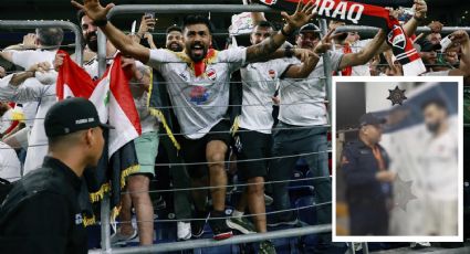 Policía de Nuevo León se vuelve viral por decirle sus derechos en inglés a un fan iraquí que fue detenido tras invadir la cancha en la Repesca del Mundial