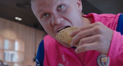 ¡Estilo mexicano! Erling Haaland, jugador del Manchester City, come tacos con limón, cilantro y jalapeños: “Una de mis comidas favoritas”
