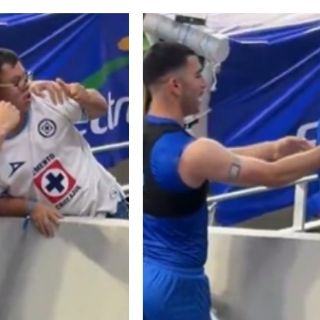 Erik Lira, capitán de Cruz Azul, hace feliz a un aficionado con síndrome de Down al regalarle su cam