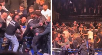 Pelea de box en Turquía termina en batalla campal: volaron sillas y aficionados invadieron el ring