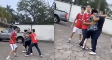 Joven es agredido por varios rivales tras un partido de futbol en Veracruz, y el papá de uno de ellos lo golpea con una llave mecánica
