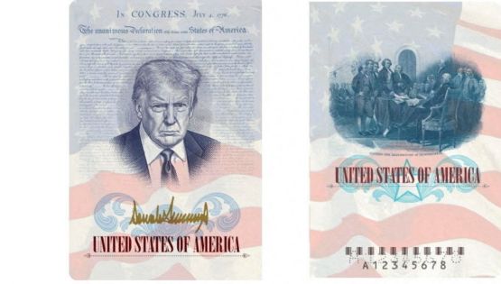 EU alista nuevo diseño de pasaportes por el 250 aniversario de la Independencia; incluirá la imagen de Trump
