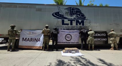 Decomisan 60 kilos de cocaína escondidos en tractocamión en Colima; hay cuatro detenidos