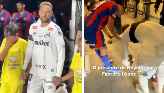 Neymar causa revuelo en Argentina: un niño llora de emoción al salir a la cancha de su mano y un rival recibe sus zapatos como recuerdo