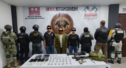Caen tres integrantes del CJNG en Chiapas en posesión de armas de fuego y cristal