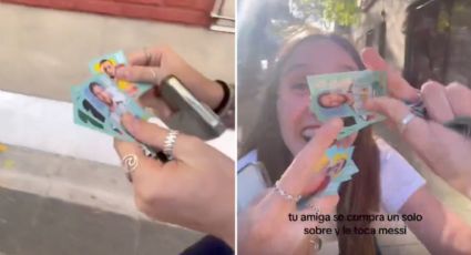 “¡Me salió Messi!”: niña celebra eufórica tras encontrar la estampa de Leo en el sobre que compró para su álbum del Mundial 2026