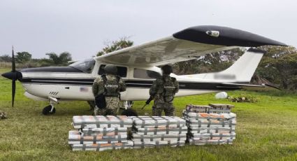 Aseguran en Tabasco más de 600 kilos de cocaína transportada por avioneta registrada en Estados Unidos