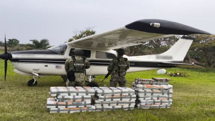 Aseguran en Tabasco más de 600 kilos de cocaína transportada por avioneta registrada en Estados Unidos