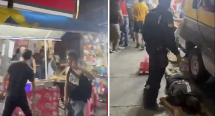 Hombre recibe una golpiza tras una función de lucha libre en la Arena Puebla en la que se celebró el Día del Niño