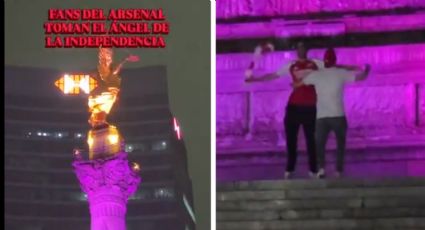 Dos aficionados del Arsenal desatan burlas tras asistir a El Ángel a celebrar el título del club en la Premier League