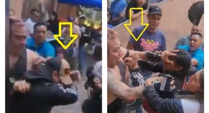 El luchador Máximo se agarra a golpes con vendedor de máscaras en plena función luego de destrozar el puesto del comerciante