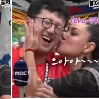 Reportero coreano es sorprendido en vivo por beso de una fan mexicana en Guadalajara