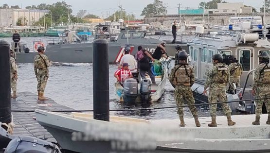 Aseguran embarcación con combustible y equipo para pesca submarina ilegal en Yucatán